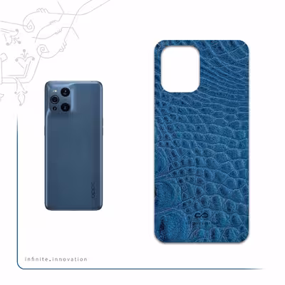 برچسب پوششی ماهوت مدل Blue-Crocodile-Leather مناسب برای گوشی موبایل اپو Find X3 Pro