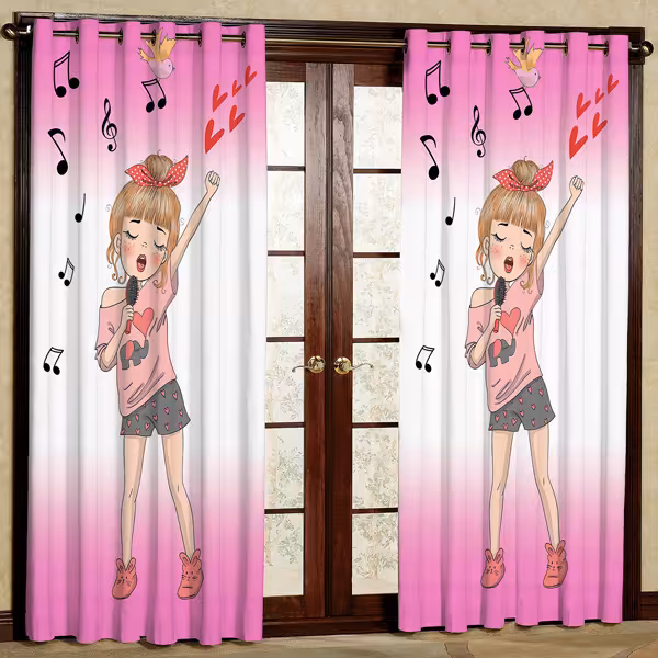 پرده مدل دختر مخمل پانچی کد 1 سایز 280x140 سانتی متر