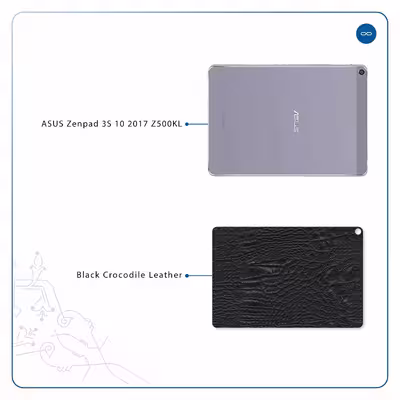 برچسب پوششی ماهوت مدل Black-Crocodile-Leather مناسب برای تبلت ایسوس Zenpad 3S 10 2017 Z500KL