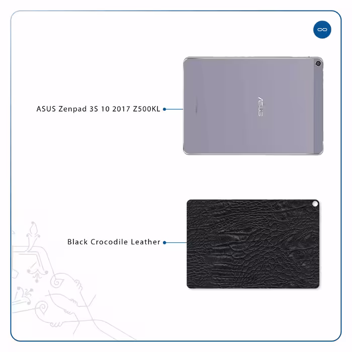 برچسب پوششی ماهوت مدل Black-Crocodile-Leather مناسب برای تبلت ایسوس Zenpad 3S 10 2017 Z500KL