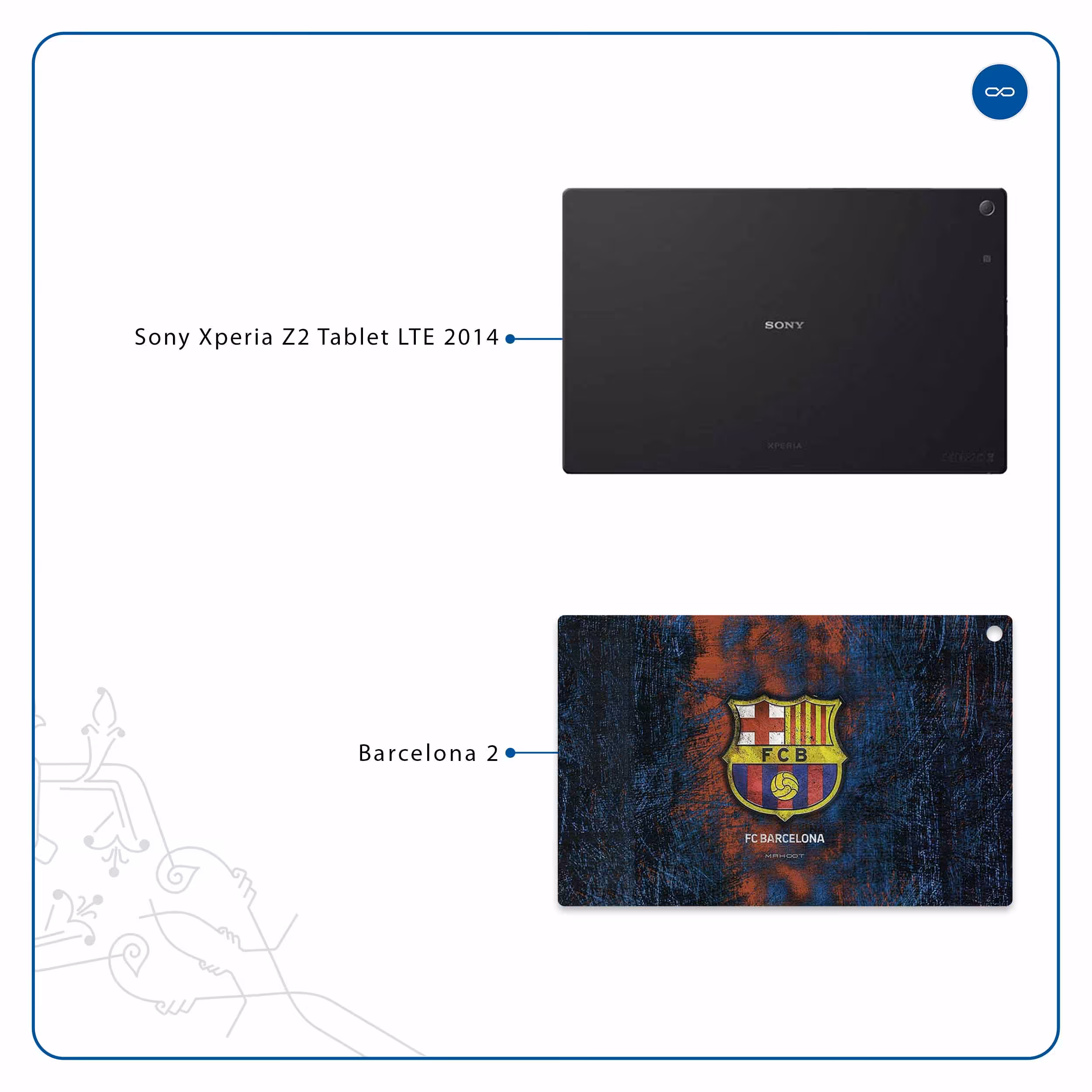 برچسب پوششی ماهوت مدل BARCELONA-2 مناسب برای تبلت سونی Xperia Z2 Tablet LTE 2014