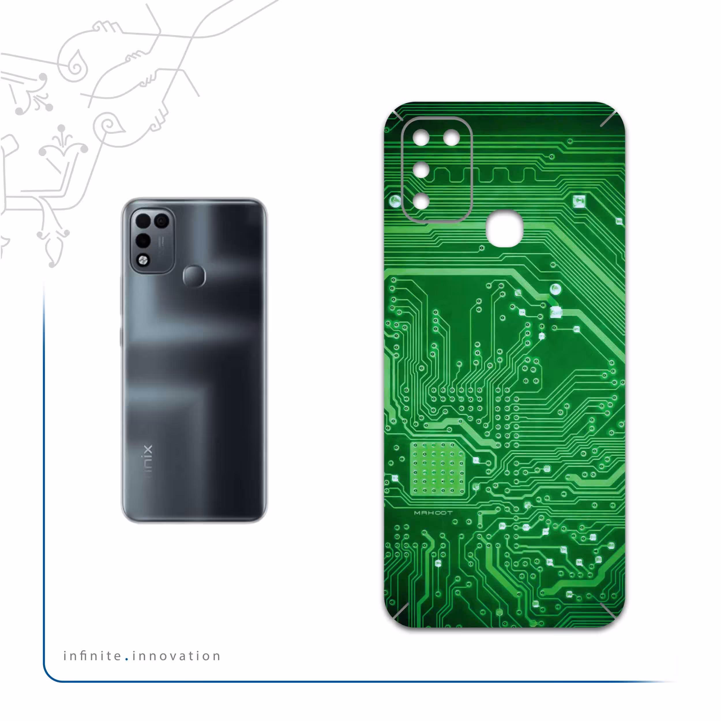 برچسب پوششی ماهوت مدل Green-Printed-Circuit-Board مناسب برای گوشی موبایل اینفینیکس Hot 11 Play
