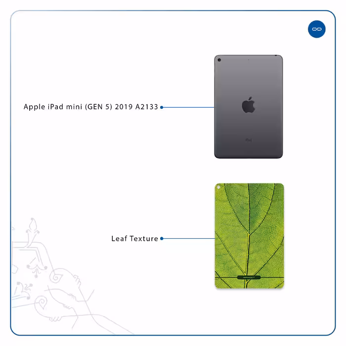برچسب پوششی ماهوت مدل Leaf-Texture مناسب برای تبلت اپل iPad mini (GEN 5) 2019 A2133