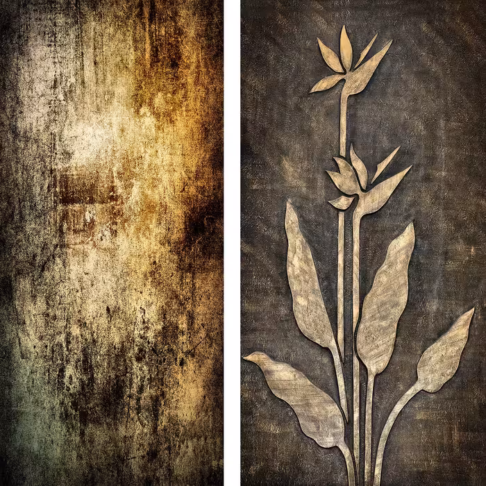 پرده مدل پانچی طرح گل و پتینه سایز 280x145 سانتی متر