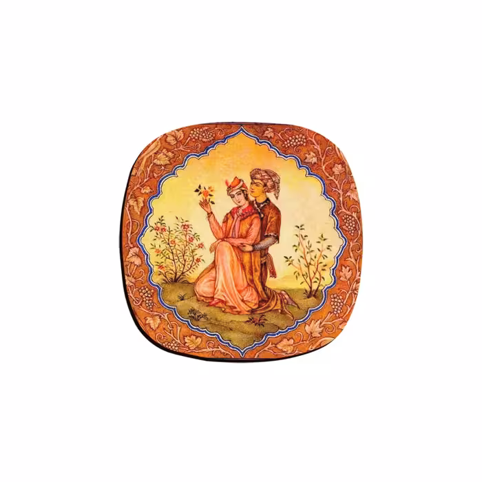 زیر لیوانی ترمه طراحان ایده مدل مینیاتور عاشقانه کد cfp025 بسته 6 عددی