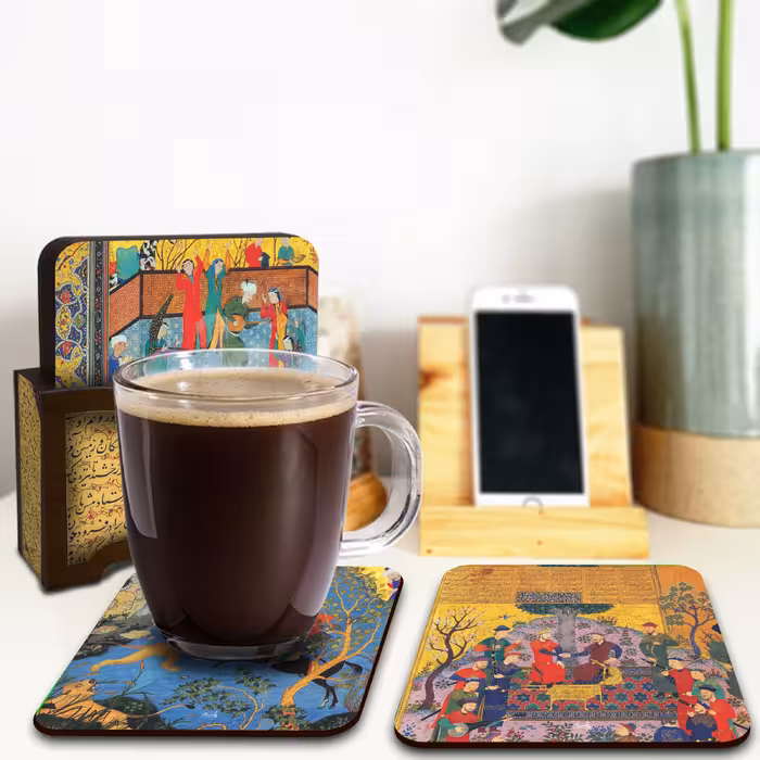 زیر لیوانی لوکسینو مدل شاهنامه کد ایران_2535 مجموعه 6 عددی