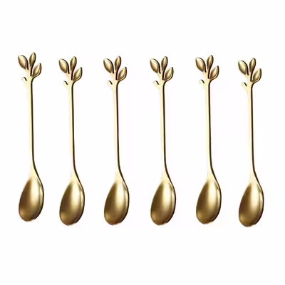 سرویس قاشق چنگال 12 پارچه مدل برگ 24K
