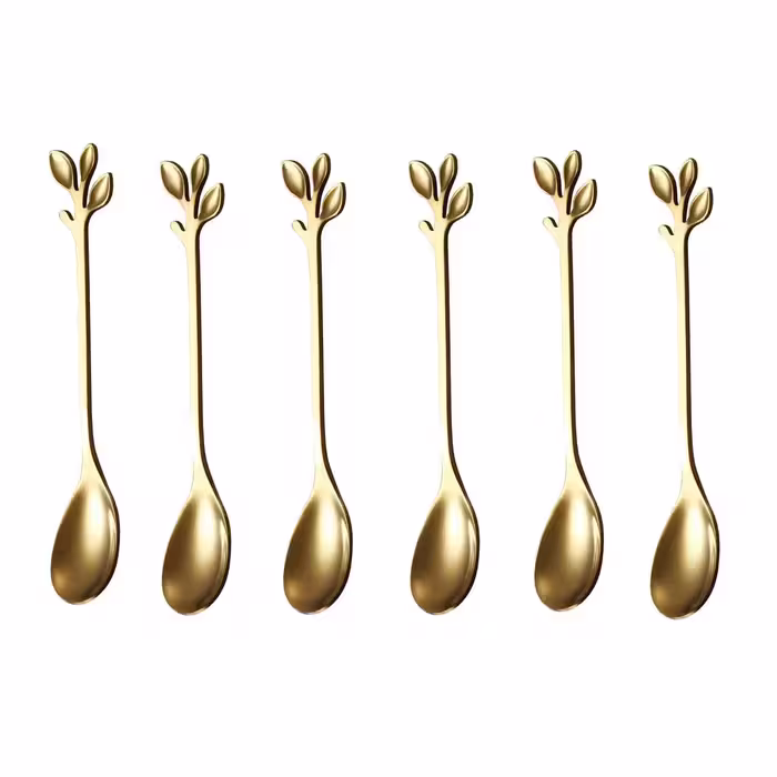 سرویس قاشق چنگال 12 پارچه مدل برگ 24K