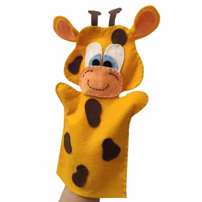 عروسک نمایشی طرح زرافه ارتفاع 30 سانتی متر