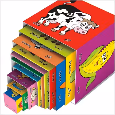 بازی فکری مدل برج مکعب طرح حیوانات