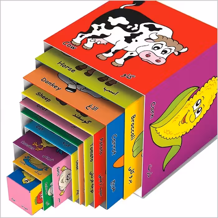 بازی فکری مدل برج مکعب طرح حیوانات