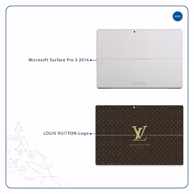 برچسب پوششی ماهوت مدل LOUIS-VUITTON-Logo مناسب برای تبلت مایکروسافت Surface Pro 3 2014