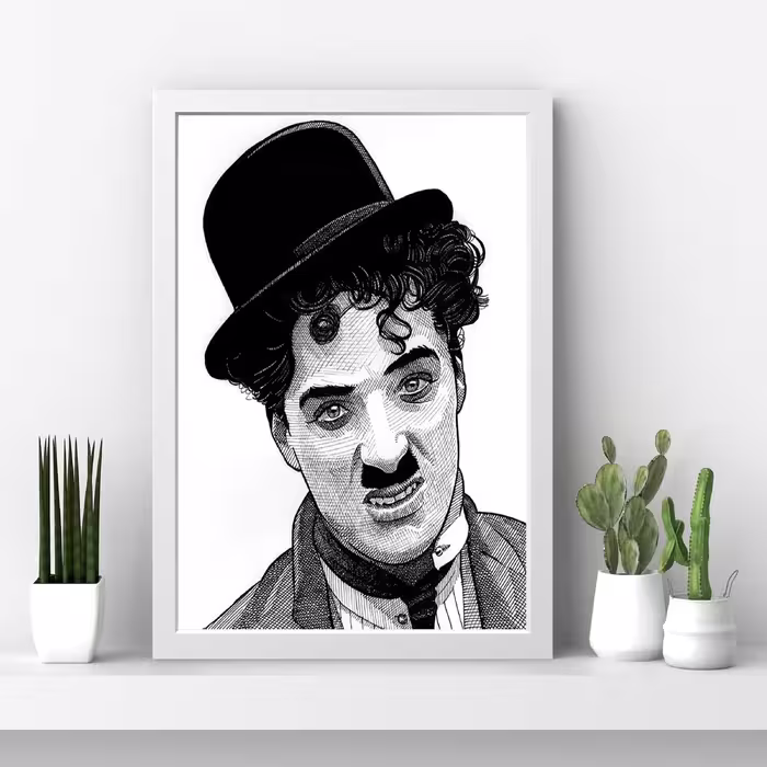 تابلو مدل چارلی چاپلین Charlie Chaplin کد S3001-w
