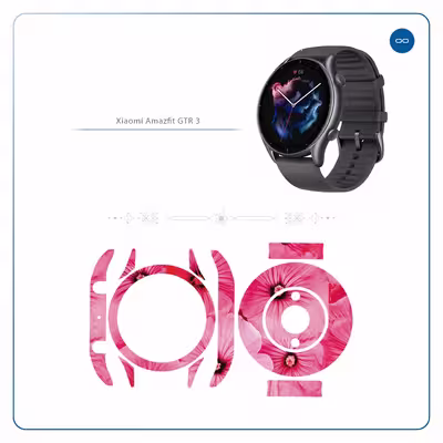 برچسب ماهوت طرح Pink-Flower مناسب برای ساعت هوشمند آمازفیت GTR 3