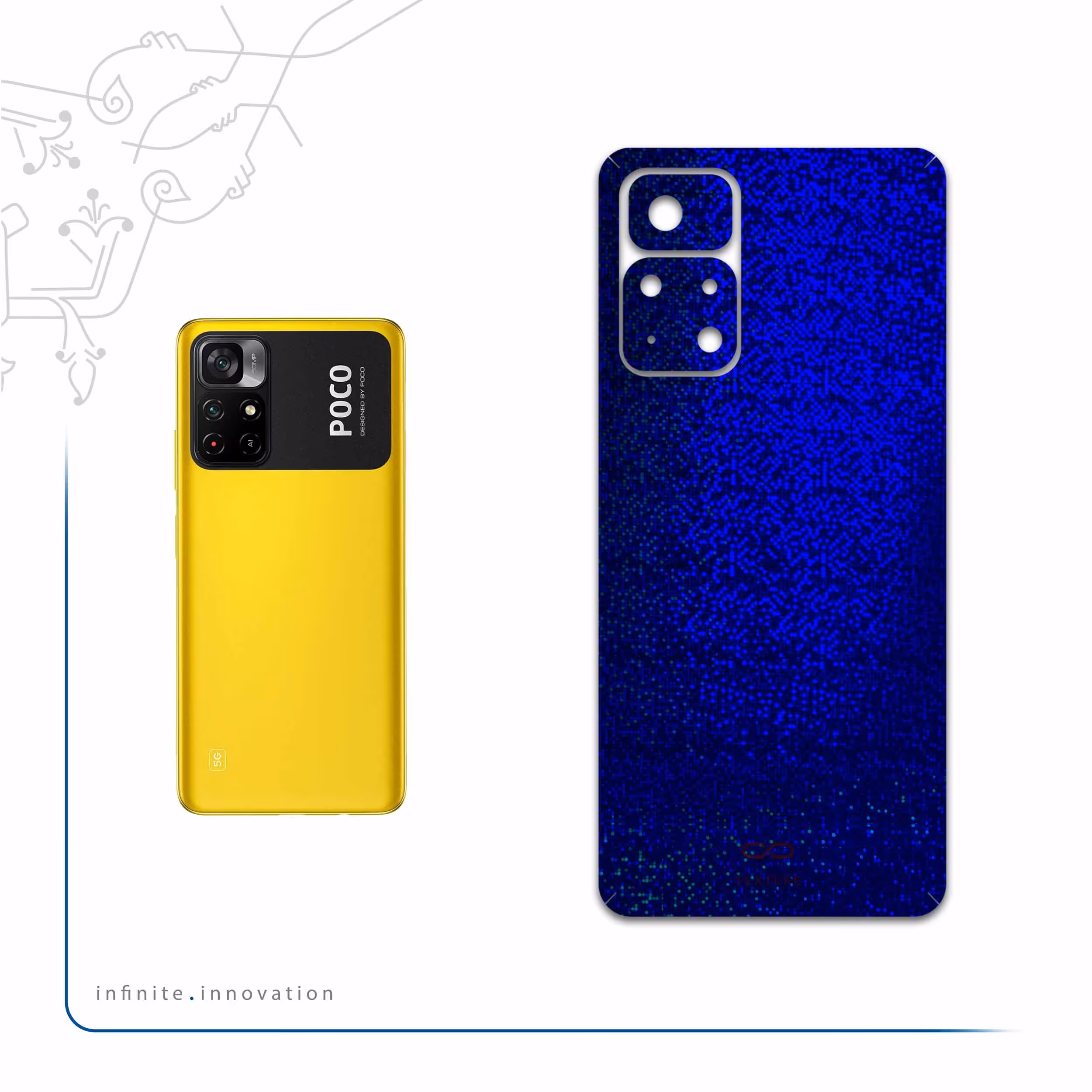 برچسب پوششی ماهوت مدل Blue-Holographic مناسب برای گوشی موبایل شیائومی Poco M4 Pro 5G