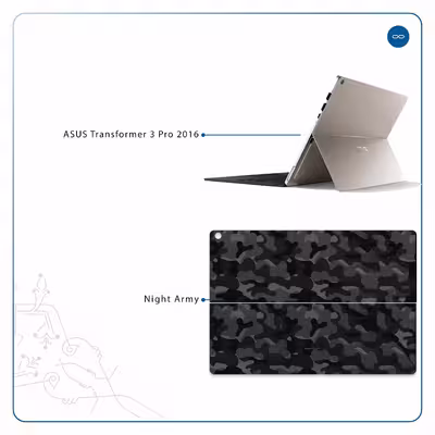 برچسب پوششی ماهوت مدل Night-Army مناسب برای تبلت ایسوس Transformer 3 Pro 2016