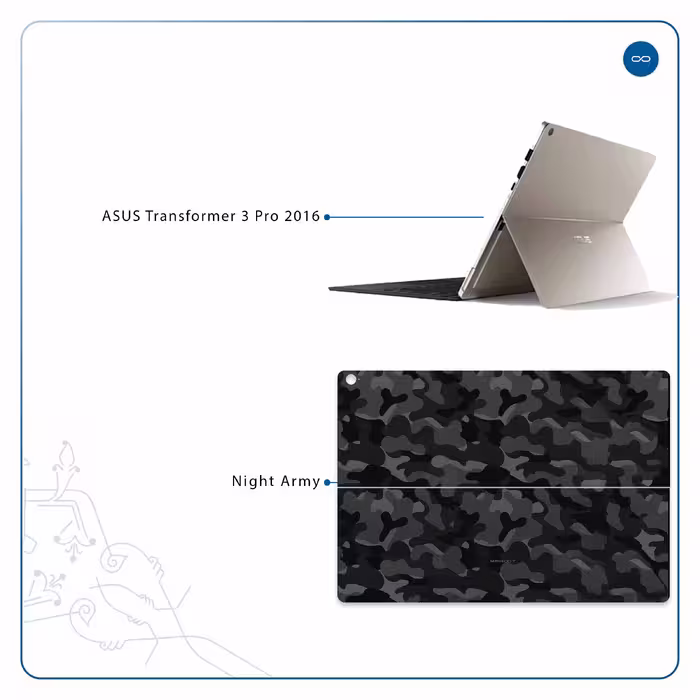 برچسب پوششی ماهوت مدل Night-Army مناسب برای تبلت ایسوس Transformer 3 Pro 2016
