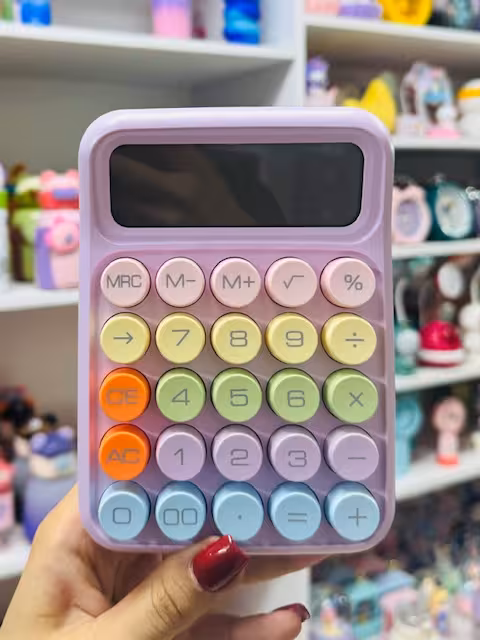 ماشین حساب دکمه پاستیلی سایز بزرگ بنفش