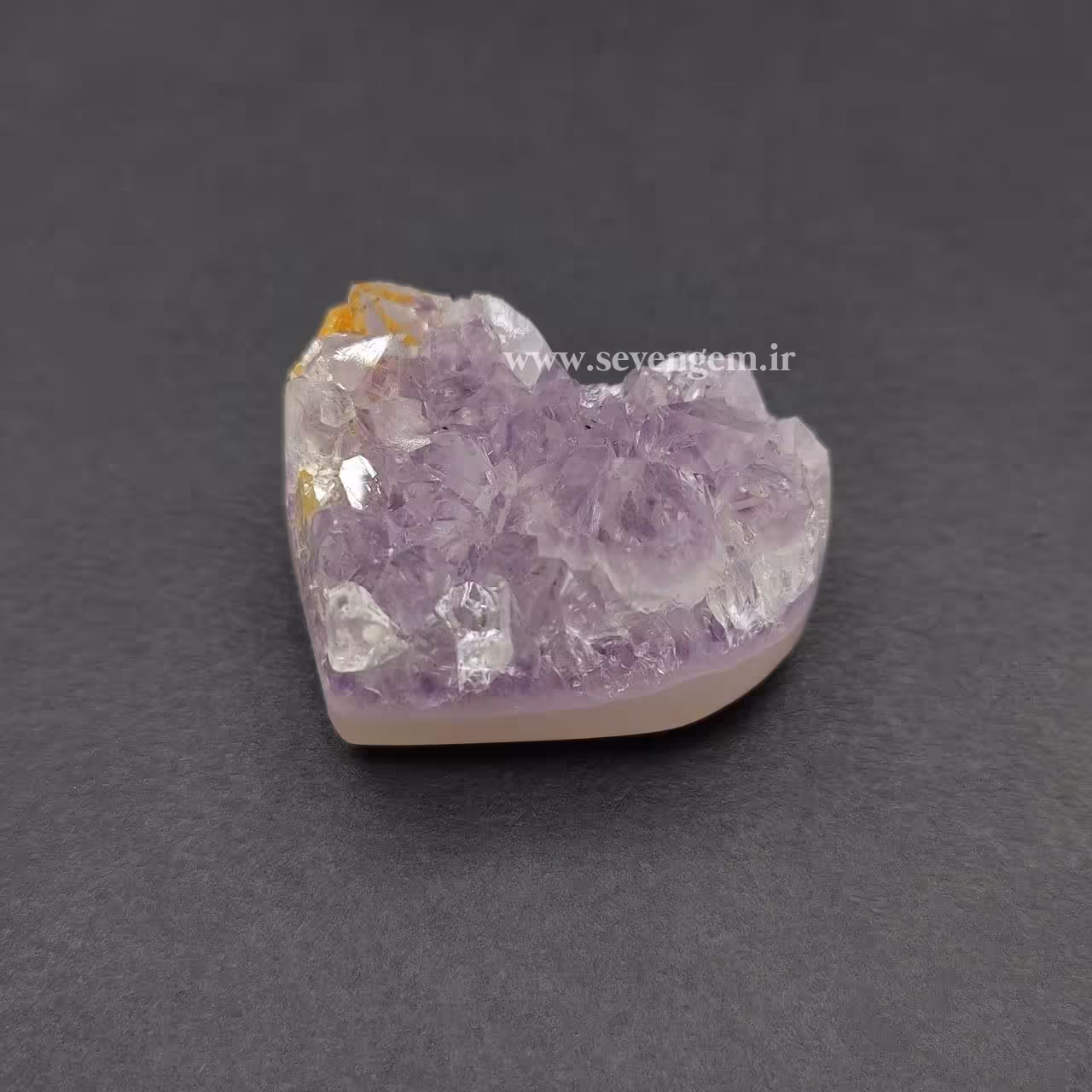 ژئود سنگ آمیتیست تراش قلب دفرمه (کد672)