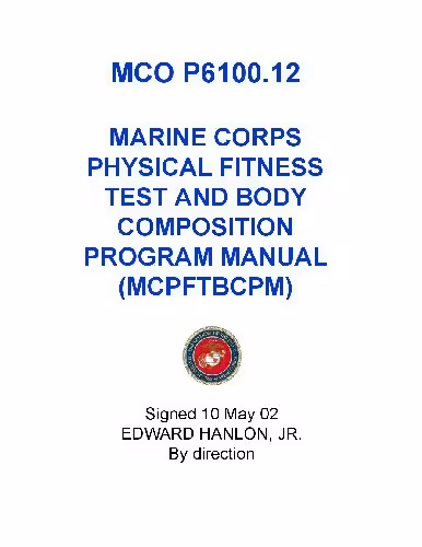 خرید و دانلود نسخه کامل کتاب Physical Fitness Test and Body Composition Program Manual MCO P6100.12