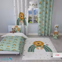 روتختی اتاق کودک طرح شیر سایز یکنفره کد A1416