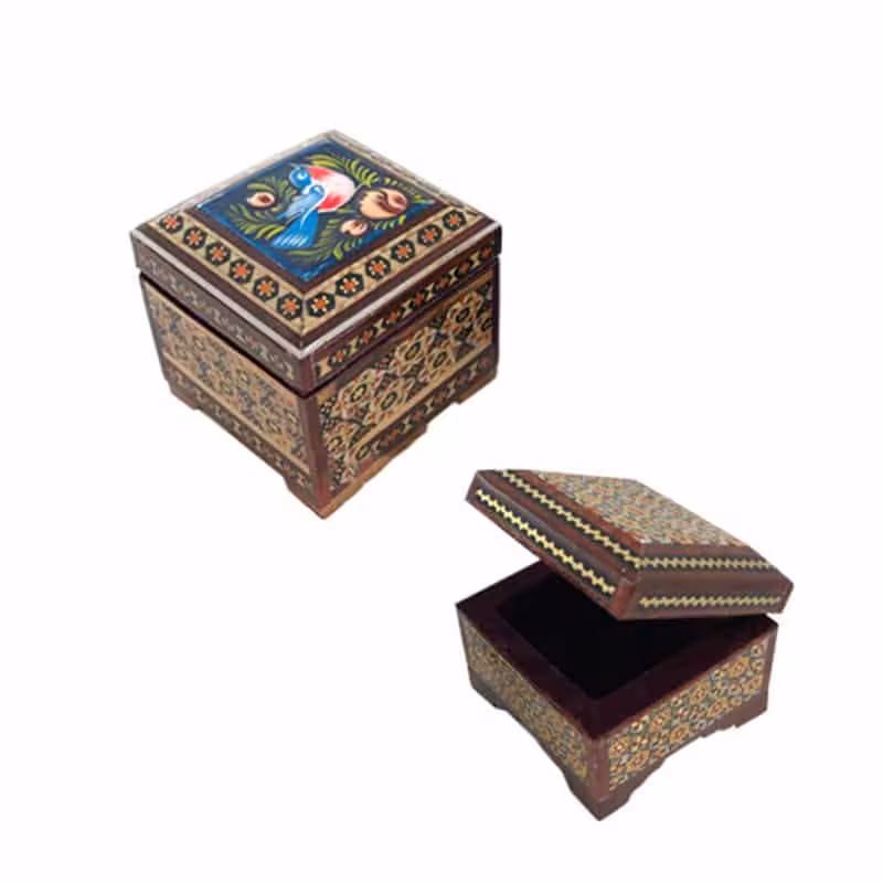 جا انگشتری لولادار داخل جیر خاتم کاری