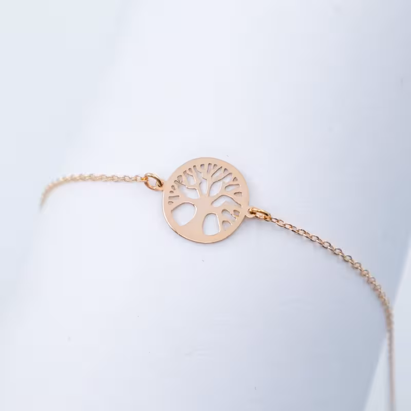 دستبند زنجیری سبک طرح درخت