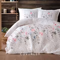 روتختی چهارفصل سفید طرح گل دونفره مدل Palitra