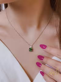 💍نیم ست جواهری  ('گردنبند و گوشواره)نقره عیار 925(N_4413)