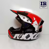 کلاه کاسکت کراسی اکسیس AXXIS مدل Wolf - مشکی قرمز سفید