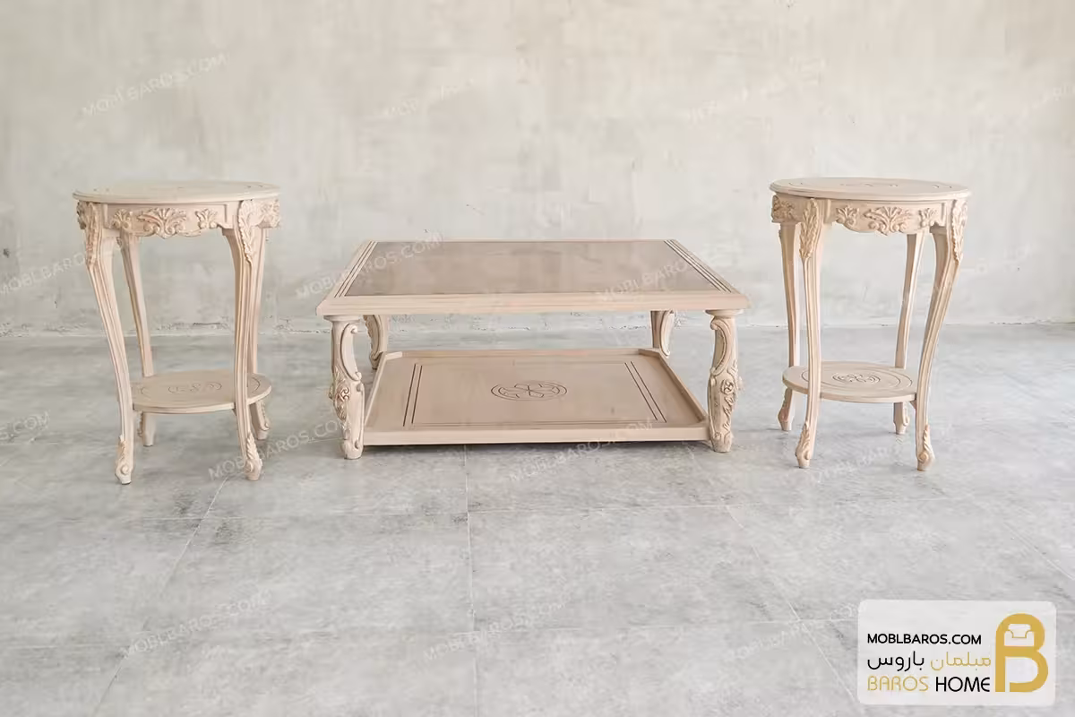 میز جلو مبلی و عسلی گرد لورنزو کد3