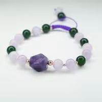 دستبند آمیتیست یشم،کنزایت،حدیدرز گلد کد310244