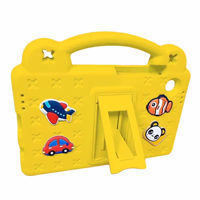 استند فانتزی استیکر دار | تبلت سامسونگ Tab A9 (X110-X115) / زرد