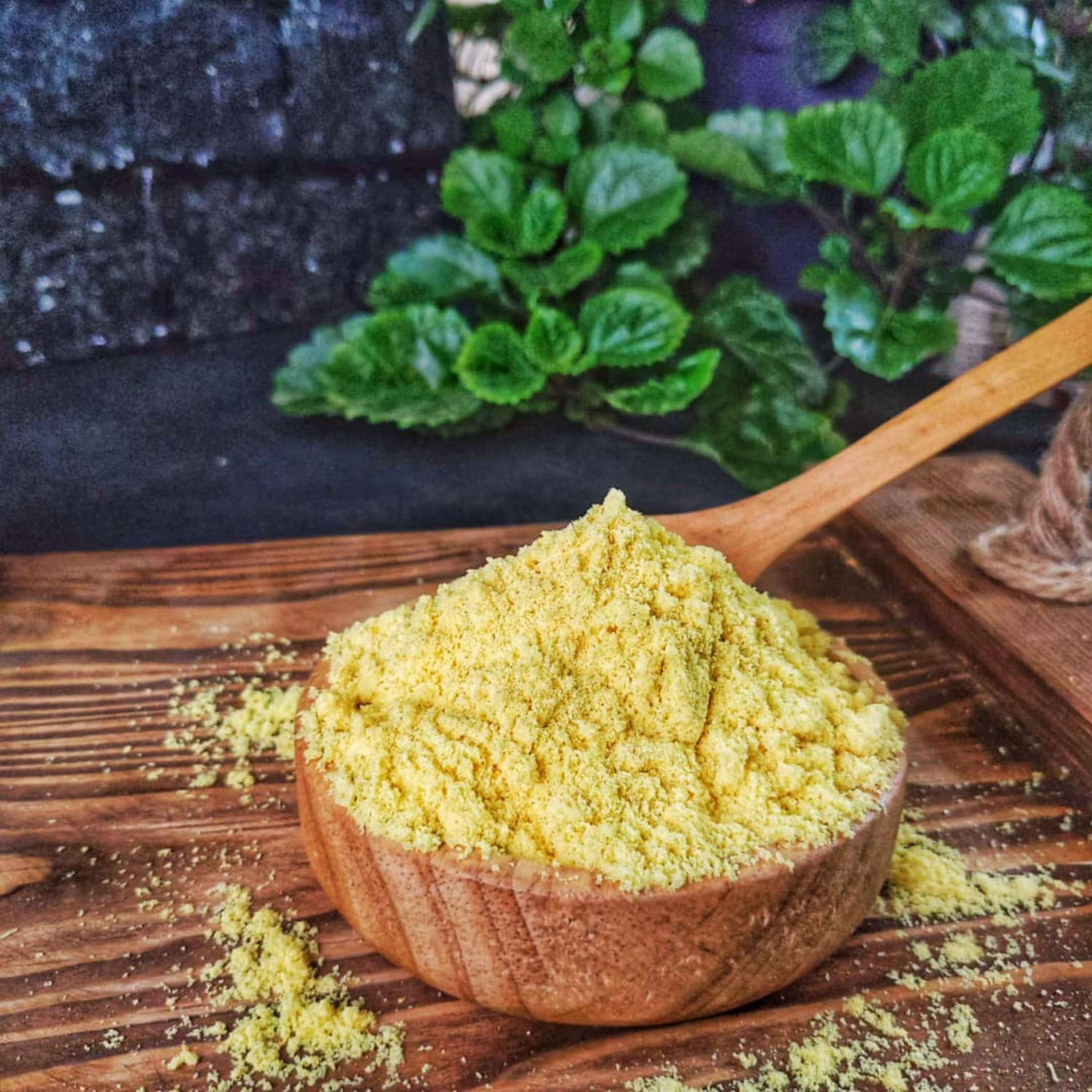 پودر عصاره مرغ 100 گرمی در ظرف پلی پروپیلن غرفه ادویه و چاشنی برگ سبز