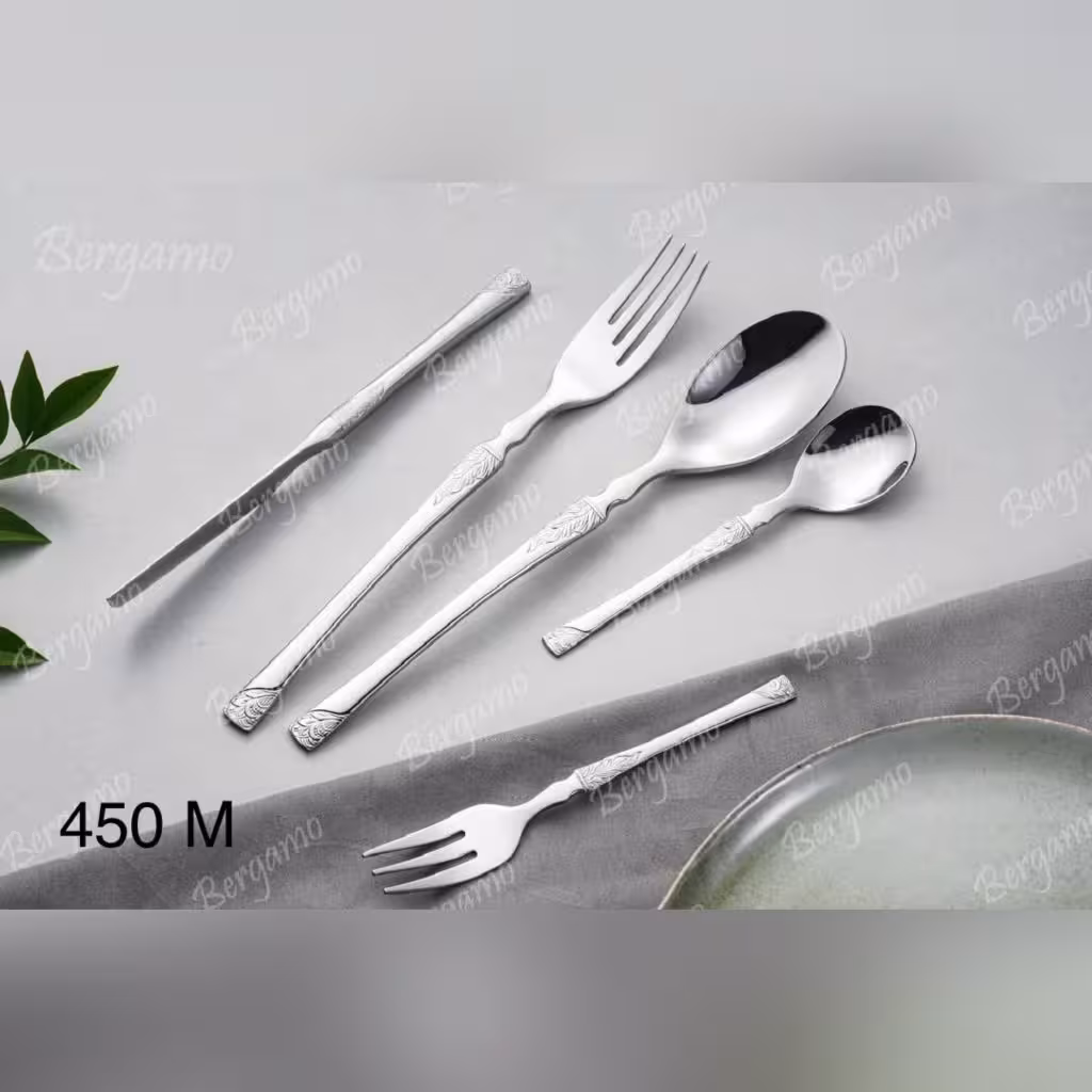 سرویس قاشق چنگال 52 پارچه 12 نفره برگامو مدل 450m