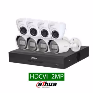 پکيج 8 دوربين مداربسته داهوا 2 مگاپيکسل سری میان رده