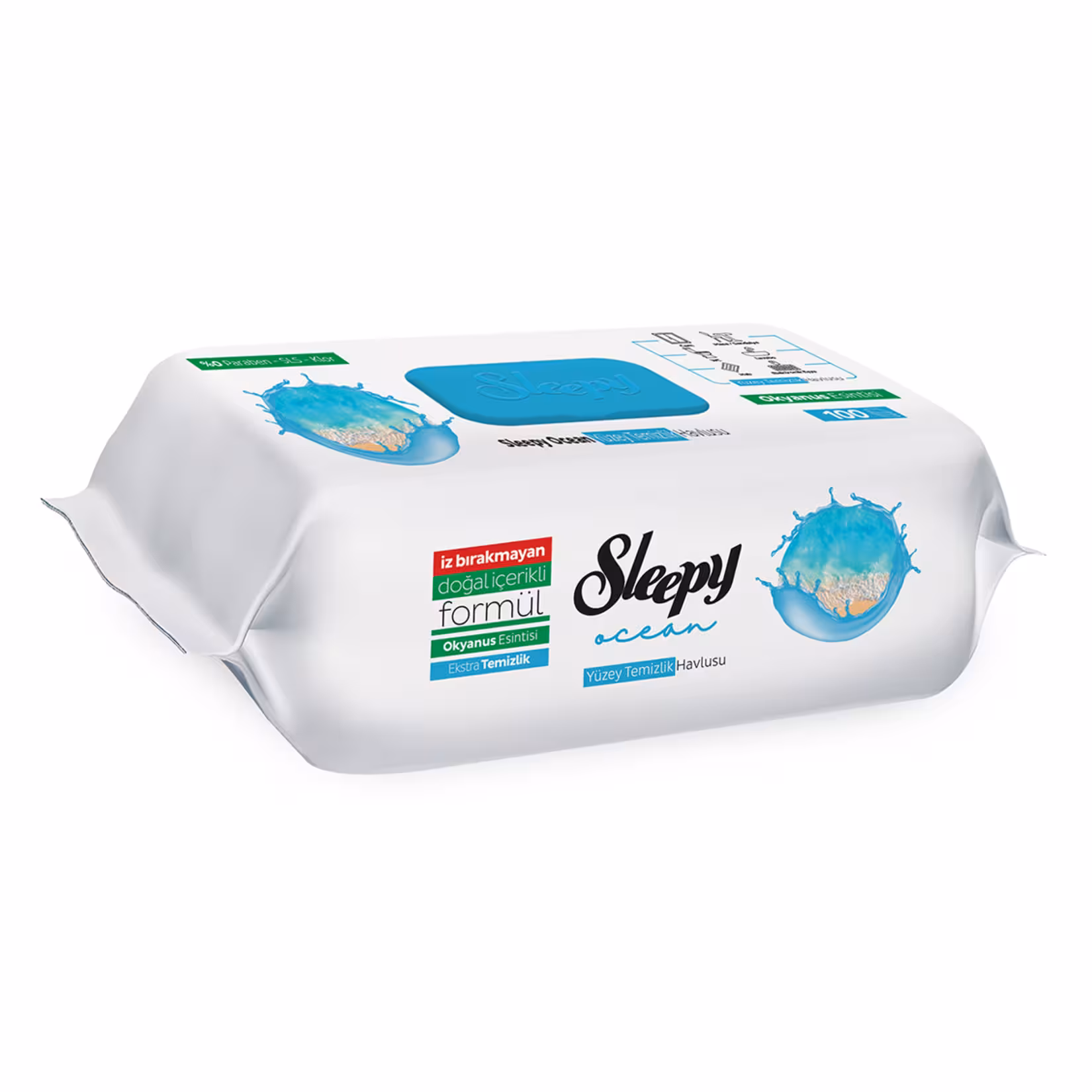دستمال مرطوب همه کاره اسلیپی رایحه اقیانوس بسته 100 عددی
