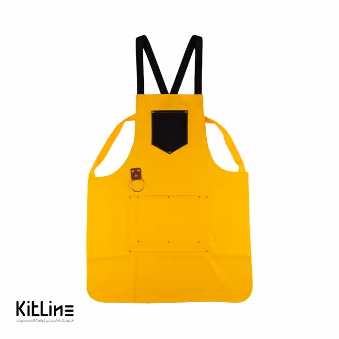 پیشبند ترگال زرد خرج کار مشکی مدل آرسین تک فرم
