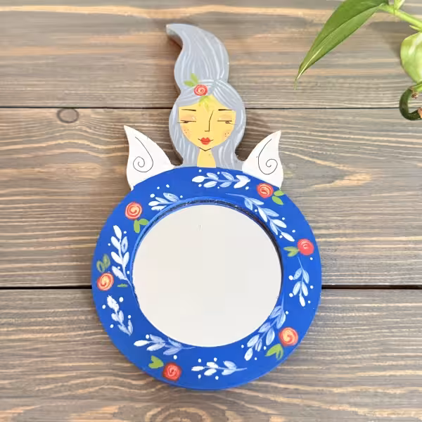 آینه دستی نازگل طرح چهار