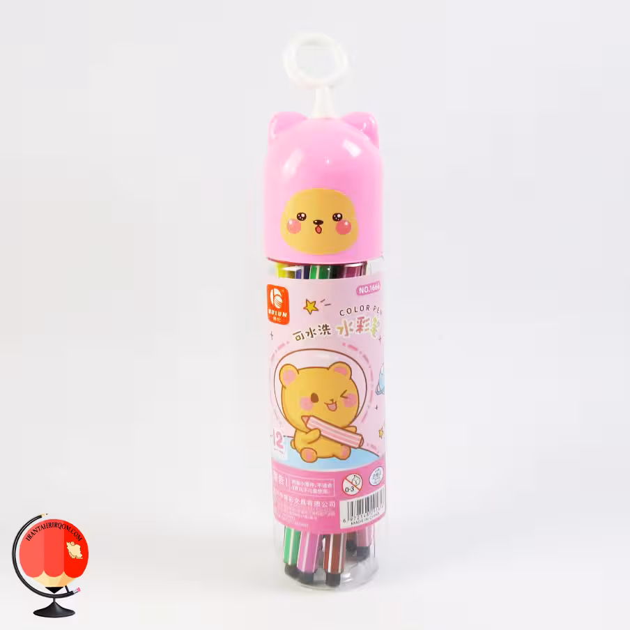 ماژیک رنگ آمیزی 12 رنگ خرسی صورتی