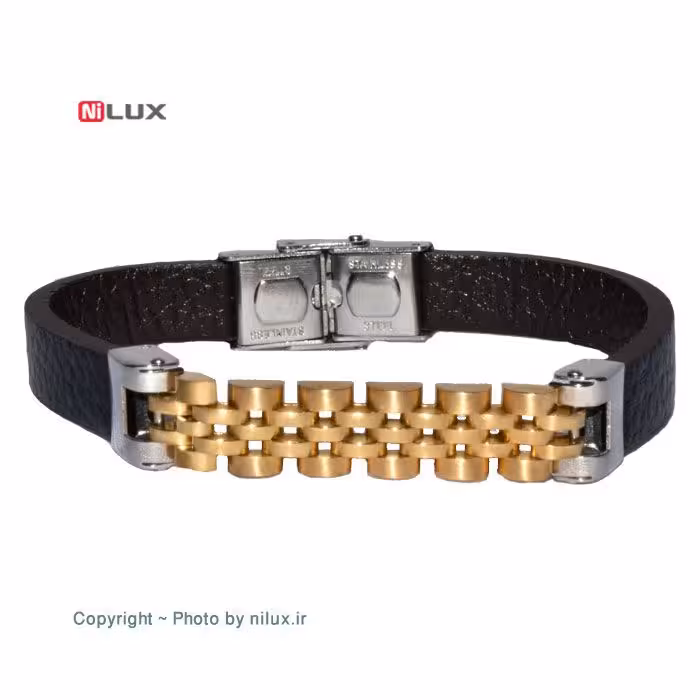 دستبند چرم طبیعی مدل ROLEX
