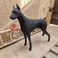 مجسمه سگ دوبرمن بزرگ هندسی مدرن