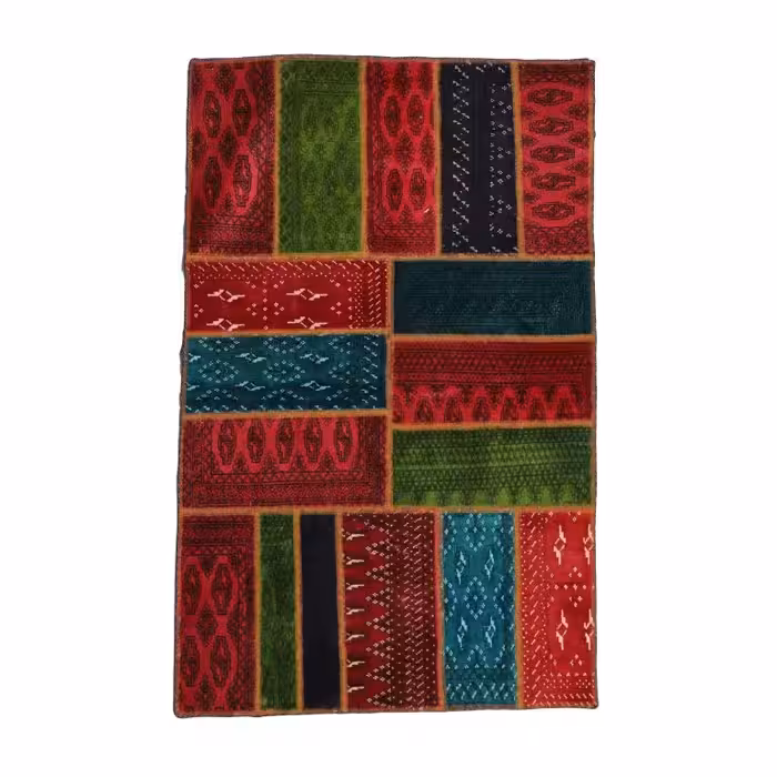 فرش دستباف یک و نیم متری طرح چهل تکه کد 40206128