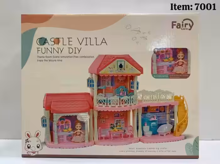 اسباب بازی مدل کلبه ویلایی با عروسک و لوازم آیتم 7001