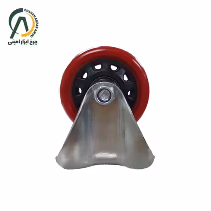 چرخ پلی آمید قرمز پره ای ثابت قطر 125 میلی متر