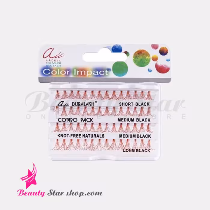 مژه رنگی قرمز بدون گره آردل سایز میکس