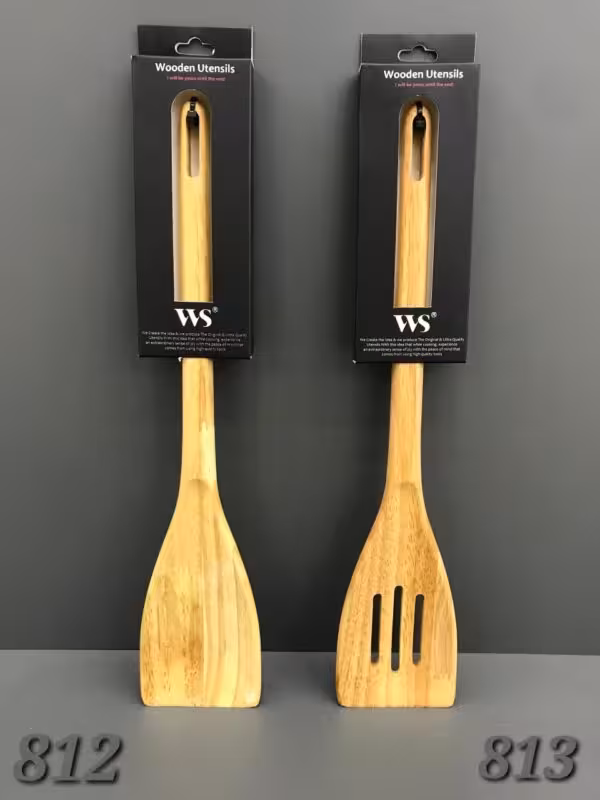 کفگیر چوبی ساده و شیار دار WS کد 812-813