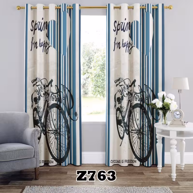 پرده سه بعدی طرح دوچرخه