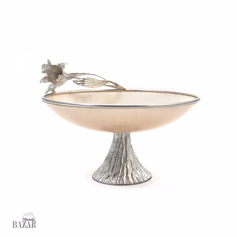 ظرف پذیرایی شیشه ای صدفی مدل لیلیوم کد 3230457