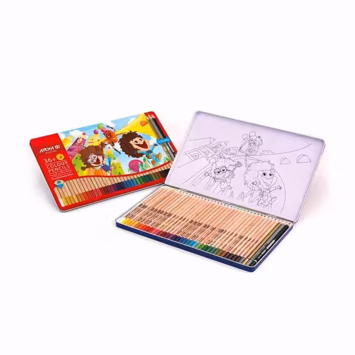 مدادرنگی3 36رنگ جعبه فلزی آریا کد3023ـ3096*40عدد*